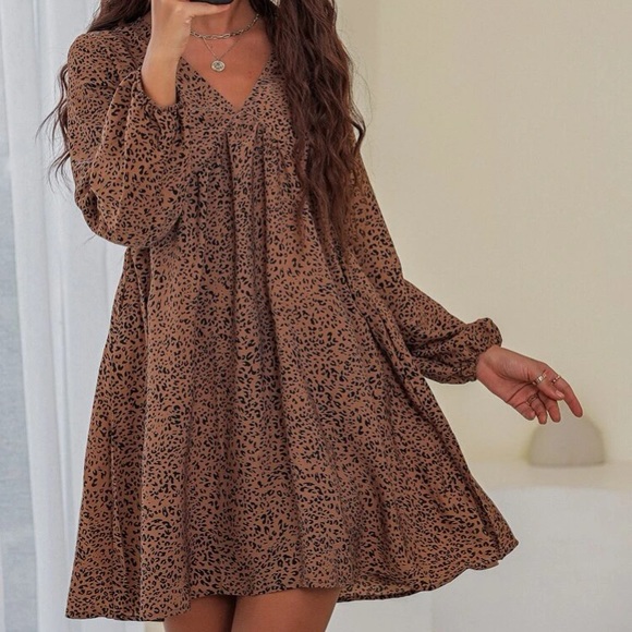 🔥LAST CHANCE🔥Leopard Print Babydoll Dress 🐾 - Picture 2 of 5
